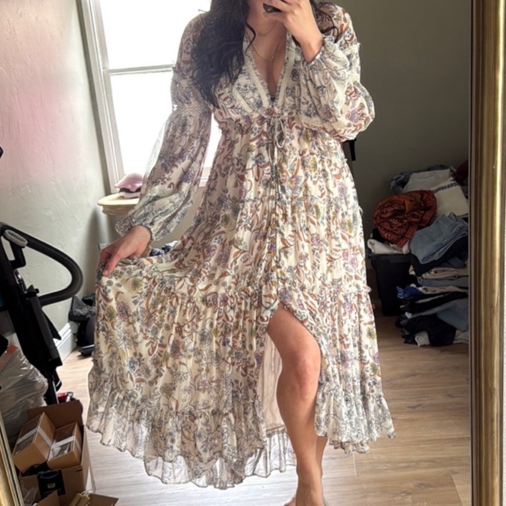 Free People Floral Long Sleeve Maxi Dress